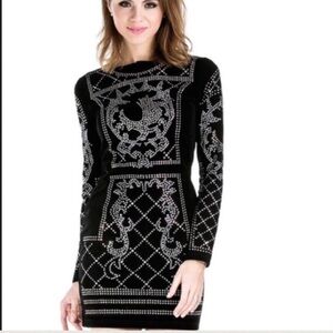 Elegant Black and Silver Embellished Dress